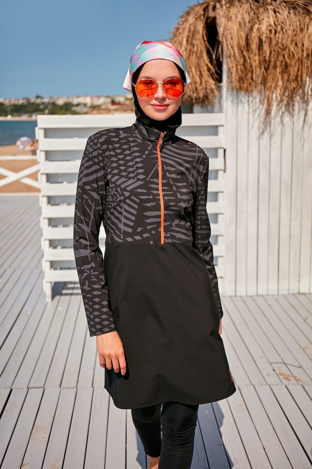 waterproof orange zip