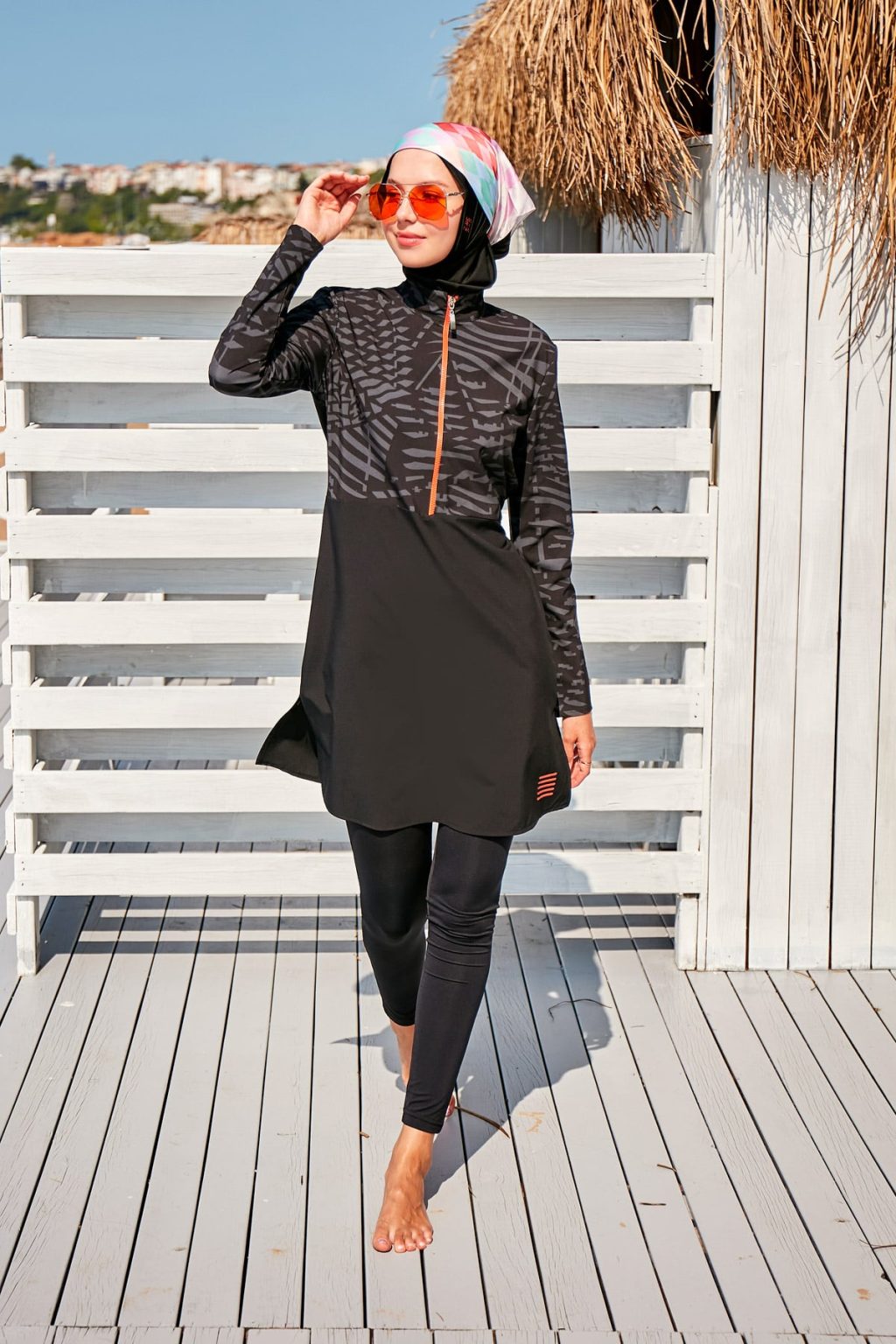 waterproof orange zip