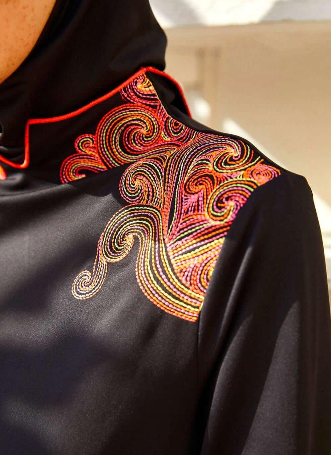 embroidered orange